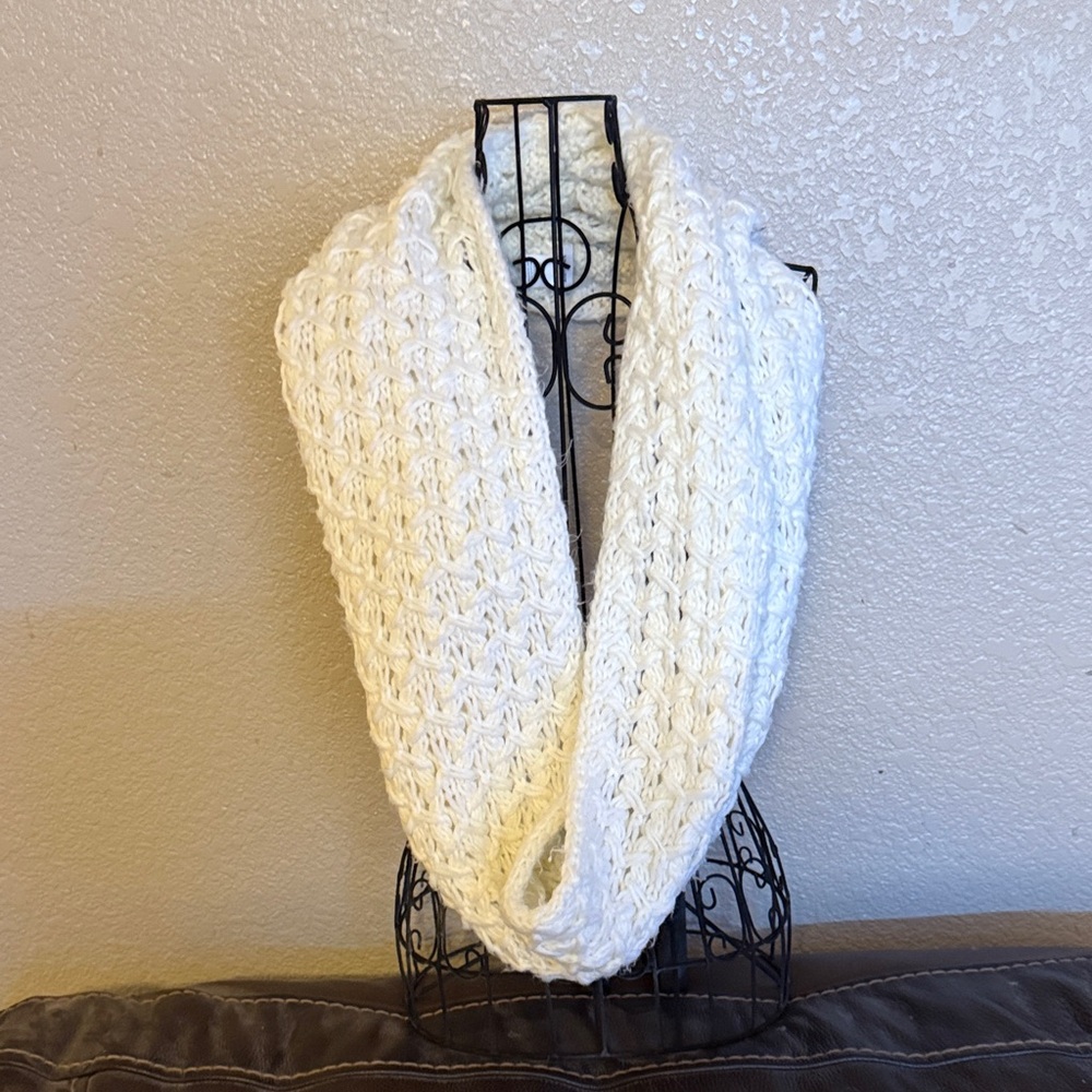 Nine West Cream Knit Scarf